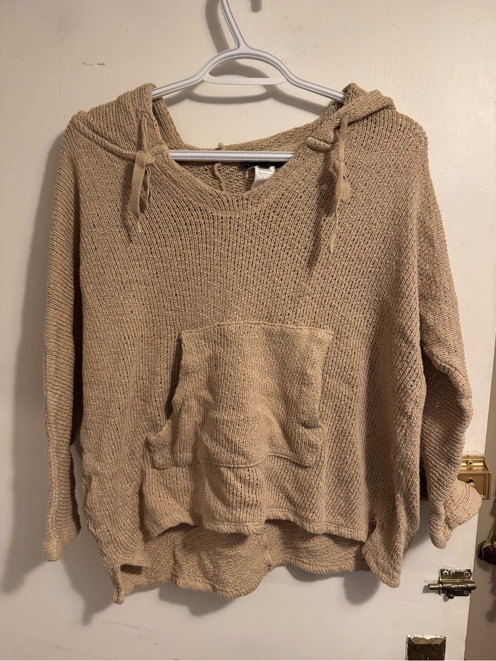Cozy Knit Hooded Sweater in Beige